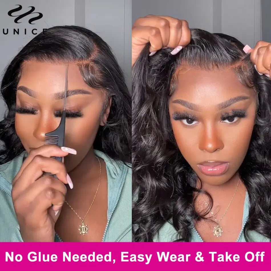 UNice Hair Wear Go Glueless 5x5 HD Lace Wig Human Hair Body Wave Wig Preplucked 13x4 Lace Front Wig for Women Match All Skins