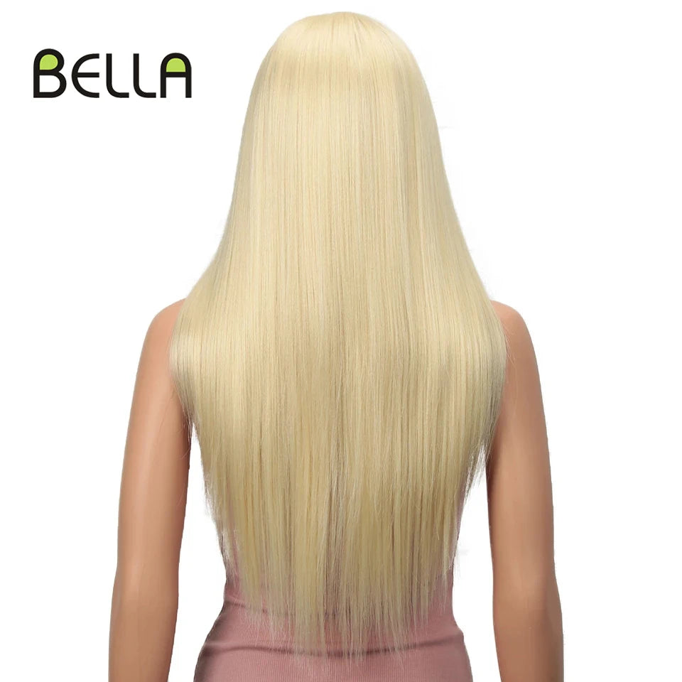 Bella Blonde Wig Synthetic 4*4 Lace Front Wig Straight Hair Lace Frontal Wig 613 Blonde Wigs For Black Women Cosplay Wig Lolita