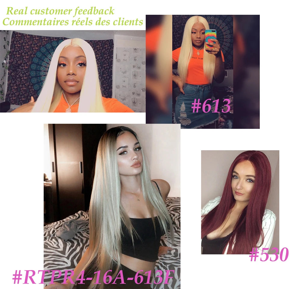 Bella Blonde Wig Synthetic 4*4 Lace Front Wig Straight Hair Lace Frontal Wig 613 Blonde Wigs For Black Women Cosplay Wig Lolita