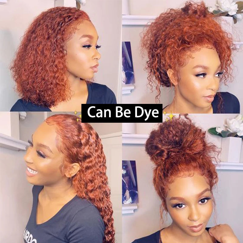 Curly Glueless Full Lace Human Hair Wigs With Baby Hair Pre Plucked Hairline HD Lace Wigs Transparent Lace Wigs Bob Fake Scalp