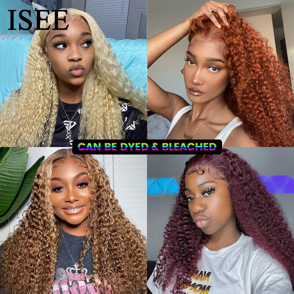 Wear Go Glueless Wig ISEE HAIR Mongolian Kinky Curly 6x4 HD Lace Wigs Ready To Wear 13X4 Lace Front Wig Pre Bleached Knots