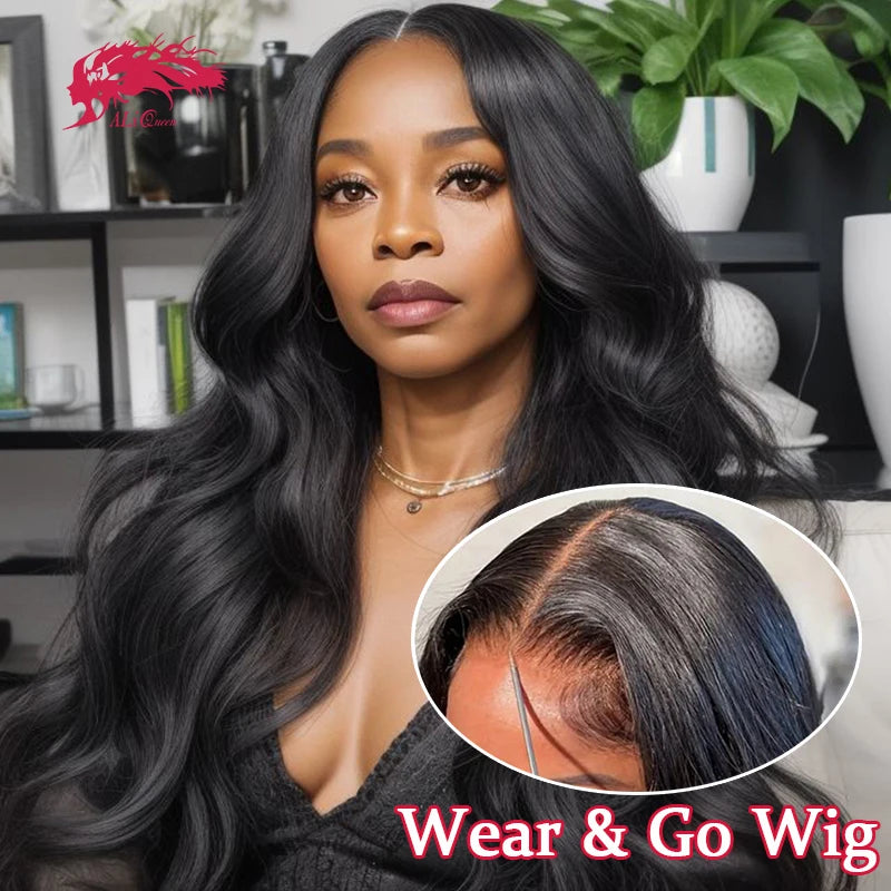 Wear Go Glueless Wig 6x4 HD Lace Closure Glueless Wigs 14-32Inch Indian Body Wave Human Hair Ready To Wear Pre Cut Pre plucked