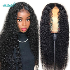 Ali Grace Wigs Brazilian Kinky Curly Human Hair Wigs Pre-Plucked 13x4 Lace Frontal Wig Remy Hair Deep Curly Lace Front Wigs