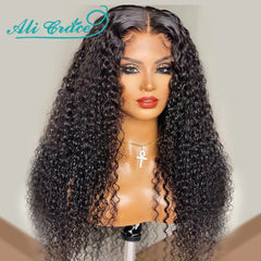 Ali Grace Wigs Brazilian Kinky Curly Human Hair Wigs Pre-Plucked 13x4 Lace Frontal Wig Remy Hair Deep Curly Lace Front Wigs