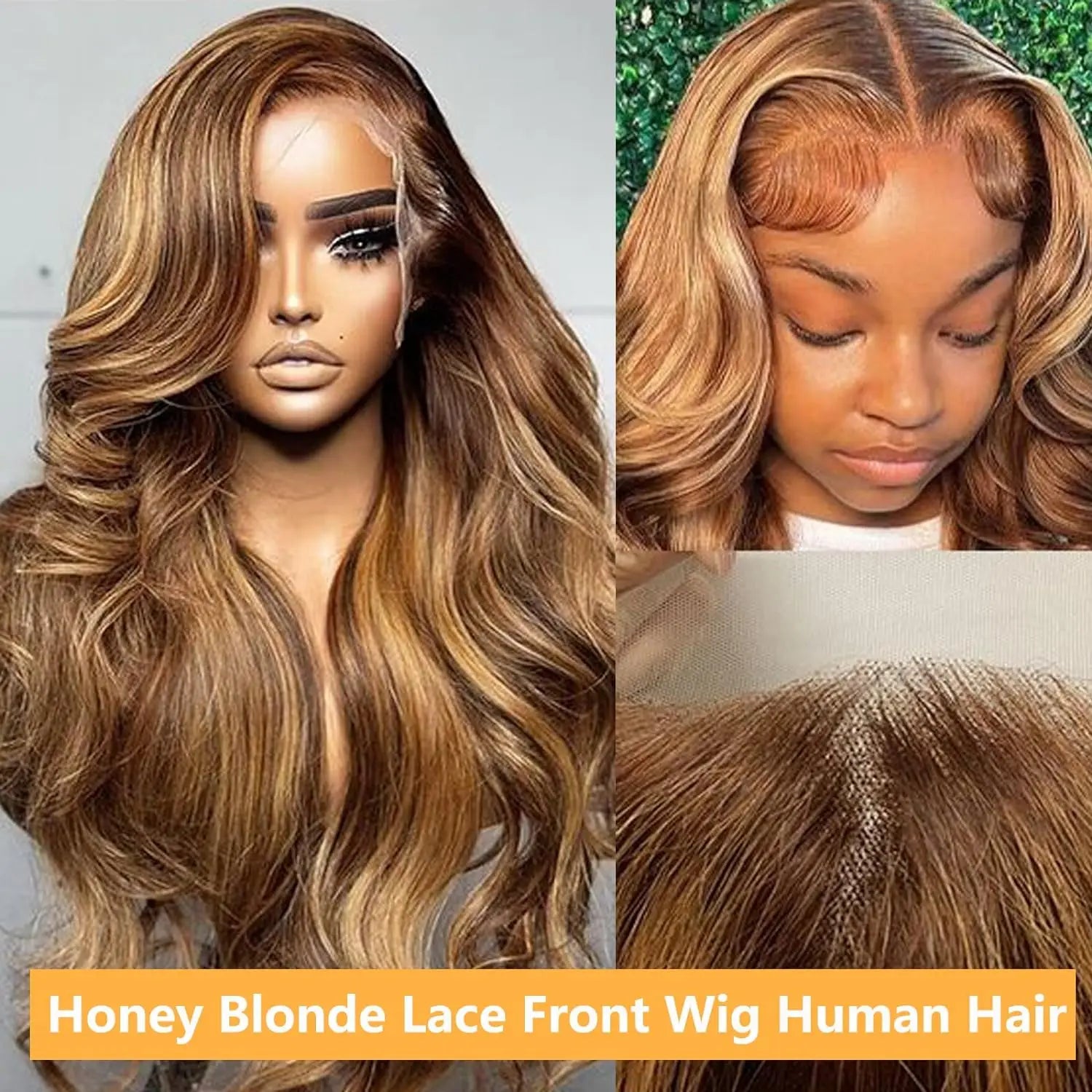 Ombre Blonde Body Wave Lace Front Wig HD Highlight Wig Human Hair Brazilian Glueless Wig 360 Full Lace Frontal Wigs For Women