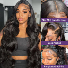 Wiggogo 30 40 Inch 13X6 Hd Lace Frontal Wig 13X4 Hd Lace Wigs Human Hair Loose Wave Body Wave Lace Front Wig 5X5 Closure Wigs