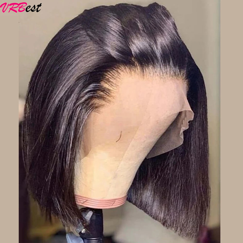 HD Transparent 13x4 Straight Lace Front Wigs 12A Bob Wig Pre Plucked Glueless Full Lace Frontal Human Hair Wigs For Women