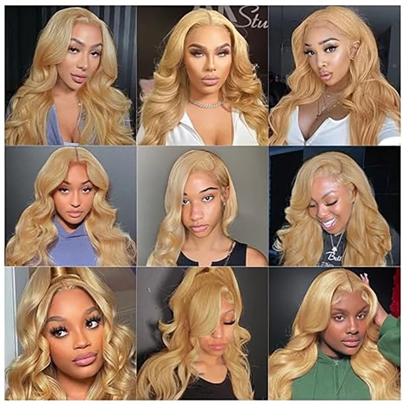 ISEE Hair Wear And Go Honey Blonde Lace Front Wigs Human Hair #27 Color Body Wave Wig PrePlucked HD Glueless Wigs Ready To Wear