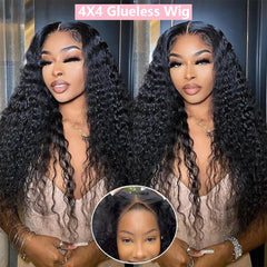 360 Full Front Wig Deep Curly Lace Front Human Hair Wig 13x4 HD Lace Frontal Wigs Brazilian Deep Wave Lace Wig 4X4 Glueless Wigs