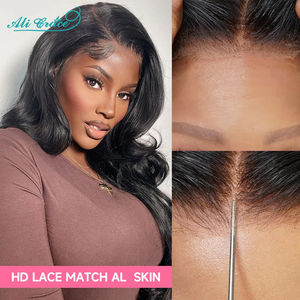 AliGrace 5x5 HD Lace Closure Wigs Brazilian Body Wave Remy Human Hair Wigs Pre-Plucked Hairline With Baby Hair HD Lace Wigs