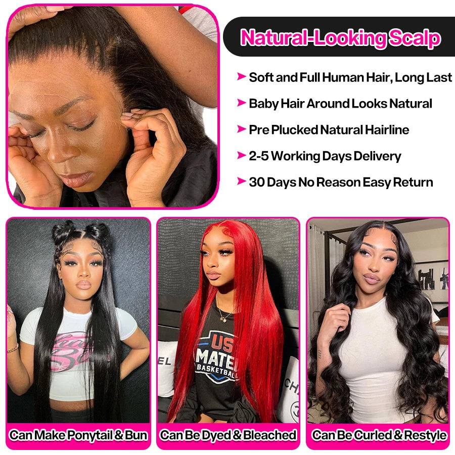 13x4 Bone Straight Lace Front Wig 30 40 Inch Lace Front Human Hair Wigs For Women 13x6 Brazilian Hair Wigs 360 Lace Frontal Wig