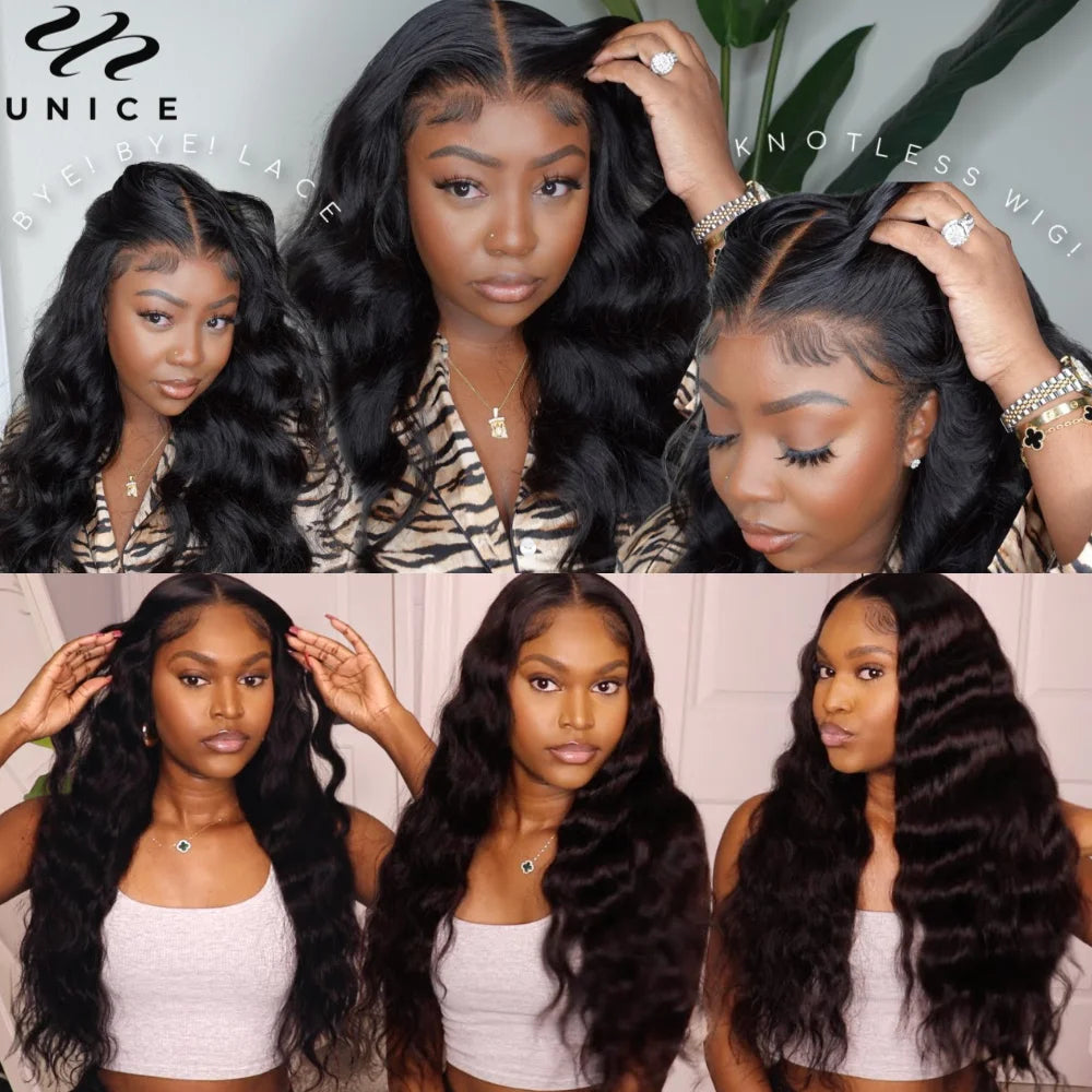 UNice Hair Wear Go Glueless 5x5 HD Lace Wig Human Hair Body Wave Wig Preplucked 13x4 Lace Front Wig for Women Match All Skins