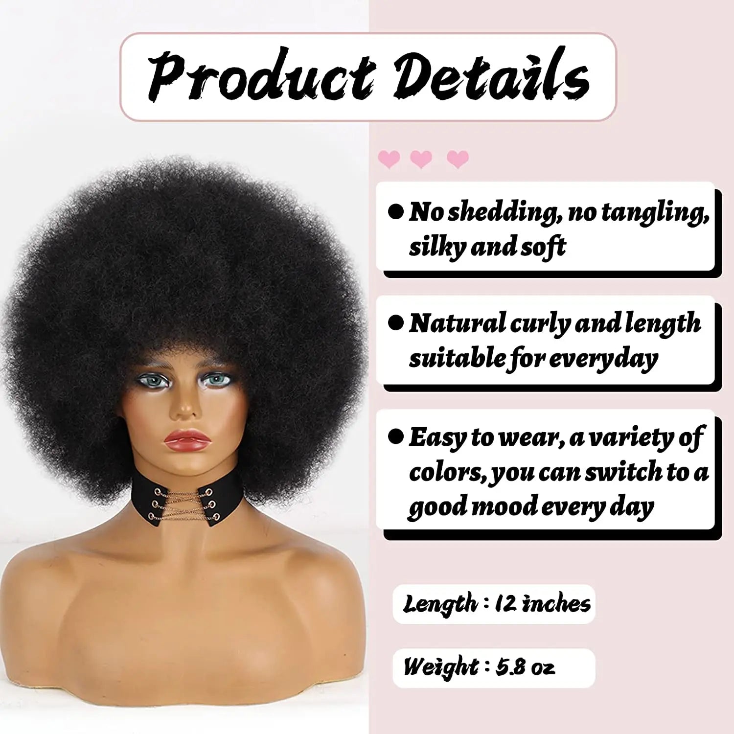 Short Synthetic wig Afro Kinky Curly Wigs With Bangs For Black Women African Synthetic Ombre Glueless Cosplay Black Wig