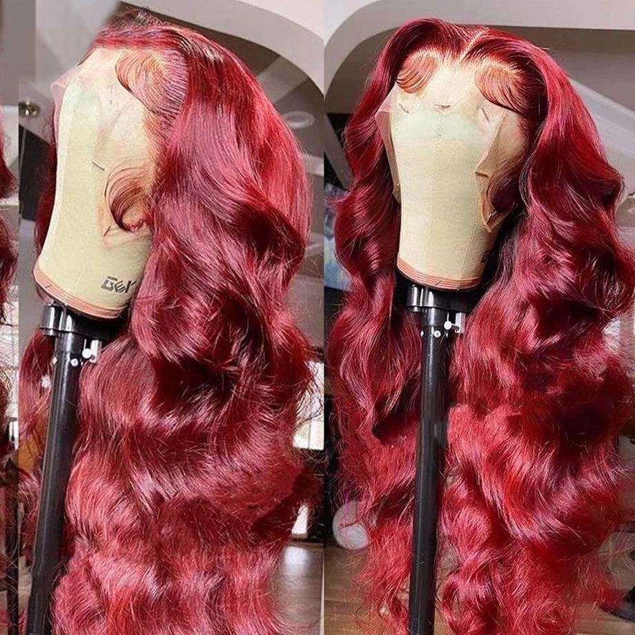 99J Wigs Body Wave Human Hair Wigs Burgundy 13x4 HD Lace Front Human Hair Wigs For Women Pre plucked Body Wave Lace Front Wigs