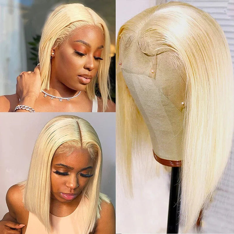 Short Ombre Honey Blonde Bob Wig With Baby Hair Honey Brown Straight Human Hair Wigs Lace Part 1b27 Brown Wigs For Black Women