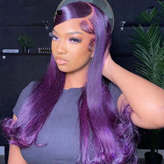 Purple 613 Colored 13x4 Transparent Lace Frontal Wigs Human Hair Wig For Women Brazilian Remy Hair Glueless Full Lace Wigs