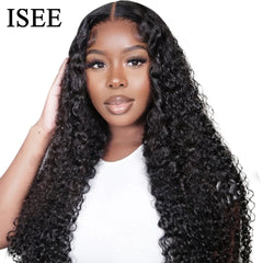 Wear Go Glueless Wig ISEE HAIR Mongolian Kinky Curly 6x4 HD Lace Wigs Ready To Wear 13X4 Lace Front Wig Pre Bleached Knots